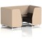 Brixworth 4 Seater Booth with Table, White Legs, Black/Silver Table, Synergy Fabric, Affix Panels And Wed Sofa