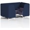 Brixworth 4 Seater Booth with Table, White Legs, Black/Silver Table, Synergy Fabric, Alike Panels And Order Sofa