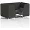 Brixworth 4 Seater Booth with Table, White Legs, Black/Silver Table, Synergy Fabric, Mix Panels And Partner Sofa