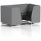 Brixworth 4 Seater Booth with Table, White Legs, Black/Silver Table, Synergy Fabric, Partner Panels And Mix Sofa