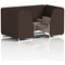 Brixworth 4 Seater Booth with Table, White Legs, Black/Silver Table, Synergy Fabric, Wed Panels And Affix Sofa