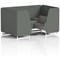 Brixworth 4 Seater Booth with Table, White Legs, Black/Silver Table, Sumi Fabric, Kobe Panels And Tokyo Sofa