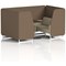 Brixworth 4 Seater Booth with Table, White Legs, Black/Silver Table, Sumi Fabric, Osaka Panels And Zen Sofa