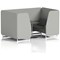 Brixworth 4 Seater Booth with Table, White Legs, Black/Silver Table, Sumi Fabric, Tokyo Panels And Kobe Sofa