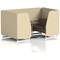 Brixworth 4 Seater Booth with Table, White Legs, Black/Silver Table, Sumi Fabric, Zen Panels And Osaka Sofa