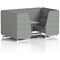 Brixworth 4 Seater Booth with Table, White Legs, Grey/Silver Table, Rivet Fabric, Prime Panels And Sofa