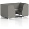 Brixworth 4 Seater Booth with Table, White Legs, Grey/Silver Table, X2 Fabric, Number Panels And Sofa