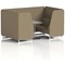 Brixworth 4 Seater Booth with Table, White Legs, Grey/Silver Table, Main Line Flax Fabric, Bank Panels And Sofa