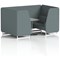 Brixworth 4 Seater Booth with Table, White Legs, Grey/Silver Table, Main Line Flax Fabric, Westminster Panels And Sofa