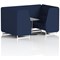 Brixworth 4 Seater Booth with Table, White Legs, Grey/Silver Table, Synergy Fabric, Alike Panels And Sofa