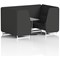 Brixworth 4 Seater Booth with Table, White Legs, Grey/Silver Table, Synergy Fabric, Mix Panels And Sofa