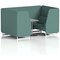 Brixworth 4 Seater Booth with Table, White Legs, Grey/Silver Table, Sumi Fabric, Handa Panels And Sofa