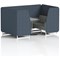 Brixworth 4 Seater Booth with Table, White Legs, Grey/Silver Table, Rivet Fabric, Crucible Panels And Prime Sofa