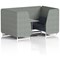 Brixworth 4 Seater Booth with Table, White Legs, Grey/Silver Table, Rivet Fabric, Prime Panels And Crucible Sofa