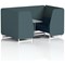 Brixworth 4 Seater Booth with Table, White Legs, Grey/Silver Table, X2 Fabric, Polygon Panels And Calculus Sofa