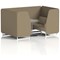 Brixworth 4 Seater Booth with Table, White Legs, Grey/Silver Table, Main Line Flax Fabric, Bank Panels And Upminster Sofa