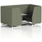 Brixworth 4 Seater Booth with Table, White Legs, Grey/Silver Table, Main Line Flax Fabric, Monument Panels And Temple Sofa