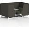 Brixworth 4 Seater Booth with Table, White Legs, Grey/Silver Table, Main Line Flax Fabric, Temple Panels And Monument Sofa