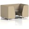 Brixworth 4 Seater Booth with Table, White Legs, Grey/Silver Table, Main Line Flax Fabric, Upminster Panels And Bank Sofa