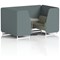 Brixworth 4 Seater Booth with Table, White Legs, Grey/Silver Table, Main Line Flax Fabric, Westminster Panels And Newbury Sofa