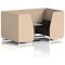 Brixworth 4 Seater Booth with Table, White Legs, Grey/Silver Table, Synergy Fabric, Affix Panels And Wed Sofa