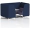 Brixworth 4 Seater Booth with Table, White Legs, Grey/Silver Table, Synergy Fabric, Alike Panels And Order Sofa