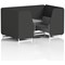 Brixworth 4 Seater Booth with Table, White Legs, Grey/Silver Table, Synergy Fabric, Mix Panels And Partner Sofa