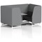 Brixworth 4 Seater Booth with Table, White Legs, Grey/Silver Table, Synergy Fabric, Partner Panels And Mix Sofa