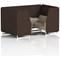 Brixworth 4 Seater Booth with Table, White Legs, Grey/Silver Table, Synergy Fabric, Wed Panels And Affix Sofa