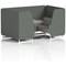 Brixworth 4 Seater Booth with Table, White Legs, Grey/Silver Table, Sumi Fabric, Kobe Panels And Tokyo Sofa