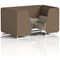Brixworth 4 Seater Booth with Table, White Legs, Grey/Silver Table, Sumi Fabric, Osaka Panels And Zen Sofa