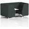 Brixworth 4 Seater Booth with Table, White Legs, White/Silver Table, Rivet Fabric, Charcoal Panels And Sofa
