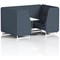 Brixworth 4 Seater Booth with Table, White Legs, White/Silver Table, Rivet Fabric, Crucible Panels And Sofa