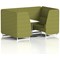 Brixworth 4 Seater Booth with Table, White Legs, White/Silver Table, Rivet Fabric, Olive Panels And Sofa