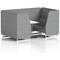 Brixworth 4 Seater Booth with Table, White Legs, White/Silver Table, Rivet Fabric, Prime Panels And Sofa