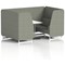 Brixworth 4 Seater Booth with Table, White Legs, White/Silver Table, Rivet Fabric, Vitreous Panels And Sofa