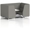 Brixworth 4 Seater Booth with Table, White Legs, White/Silver Table, X2 Fabric, Number Panels And Sofa