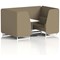 Brixworth 4 Seater Booth with Table, White Legs, White/Silver Table, Main Line Flax Fabric, Bank Panels And Sofa