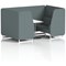 Brixworth 4 Seater Booth with Table, White Legs, White/Silver Table, Main Line Flax Fabric, Westminster Panels And Sofa