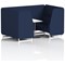 Brixworth 4 Seater Booth with Table, White Legs, White/Silver Table, Synergy Fabric, Alike Panels And Sofa