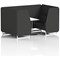Brixworth 4 Seater Booth with Table, White Legs, White/Silver Table, Synergy Fabric, Mix Panels And Sofa