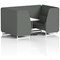 Brixworth 4 Seater Booth with Table, White Legs, White/Silver Table, Sumi Fabric, Kobe Panels And Sofa