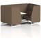 Brixworth 4 Seater Booth with Table, White Legs, White/Silver Table, Sumi Fabric, Osaka Panels And Sofa