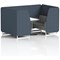 Brixworth 4 Seater Booth with Table, White Legs, White/Silver Table, Rivet Fabric, Crucible Panels And Prime Sofa