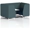 Brixworth 4 Seater Booth with Table, White Legs, White/Silver Table, X2 Fabric, Polygon Panels And Calculus Sofa