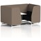 Brixworth 4 Seater Booth with Table, White Legs, White/Silver Table, X2 Fabric, Theory Panels And Diameter Sofa