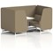 Brixworth 4 Seater Booth with Table, White Legs, White/Silver Table, Main Line Flax Fabric, Bank Panels And Upminster Sofa