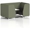 Brixworth 4 Seater Booth with Table, White Legs, White/Silver Table, Main Line Flax Fabric, Monument Panels And Temple Sofa