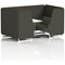 Brixworth 4 Seater Booth with Table, White Legs, White/Silver Table, Main Line Flax Fabric, Temple Panels And Monument Sofa