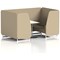 Brixworth 4 Seater Booth with Table, White Legs, White/Silver Table, Main Line Flax Fabric, Upminster Panels And Bank Sofa